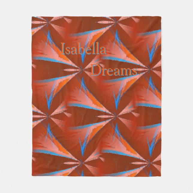 Abstract Star Pattern Personalized Fleece Blanket (Front)