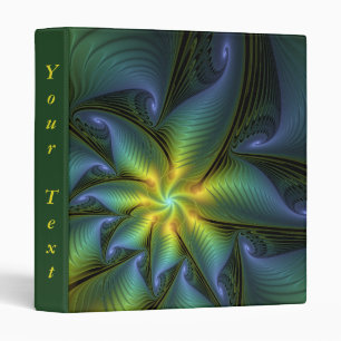 Abstract Star Shiny Blue Green Golden Fractal Text Binder