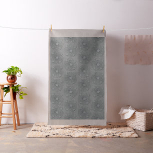 Abstract Star Style Spiral Pattern Grey Fabric