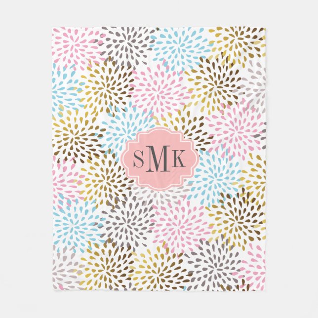 Abstract starburst pattern fleece blanket (Front)