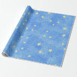 Abstract Starry Blue Sky Wrapping Paper<br><div class="desc">Abstract Starry Rustic Blue Sky Wrapping Paper Add blue & white seasonal charm to your holiday presents with this star wrapping paper featuring an allover pattern of abstract whte stars on a faux watercolor background. This simple and minimalist pattern lends a rustic yet festive look to all your holiday season...</div>