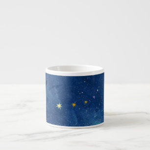 Abstract Starry Sky Watercolor Nebula Galaxy  Espresso Cup