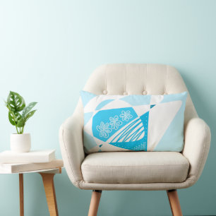 Abstract Stars And Stripes: Blue White 2 Lumbar Pillow