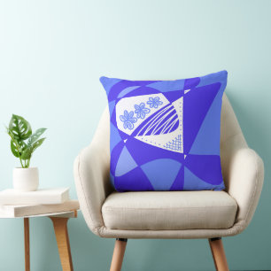 Abstract Stars And Stripes: Blue White 3 Throw Pillow