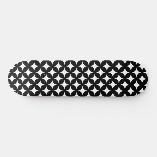 Abstract stars in black and white skateboard (Horz)