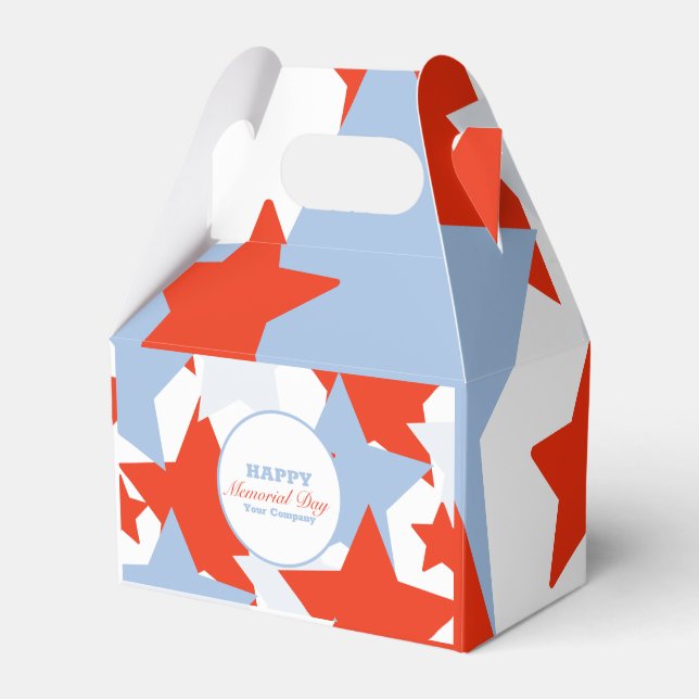 Abstract Stars Memorial Day Event Party Favor Box (Front Side)