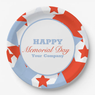 Abstract Stars Memorial Day Event Party Paper Plate