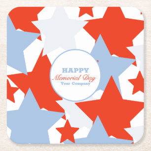 Abstract Stars Memorial Day Event Party Square Paper Coaster
