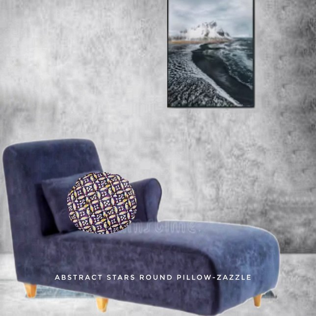 Abstract Stars Round Pillow (Creator Uploaded)