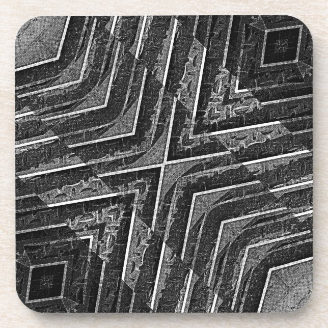 Abstract Steel Modern Pattern Coaster (Front)