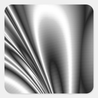 Abstract Steel Waves Metallic Look Square Sticker