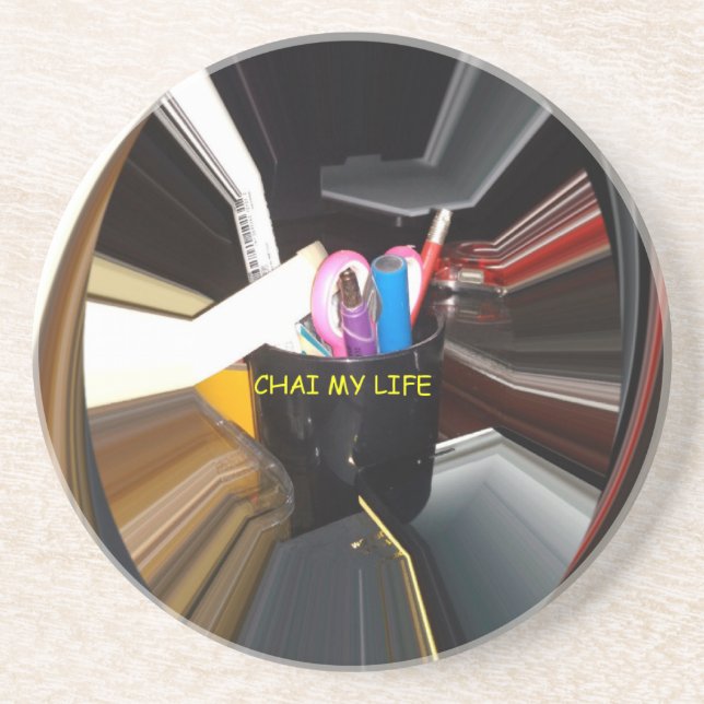 Abstract Still Life Tea Mug Office Stationary Art  Coaster (Front)