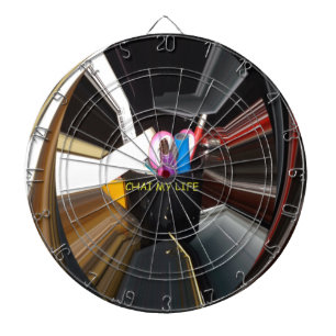 Abstract Still Life Tea Mug Office Stationary Art  Dartboard