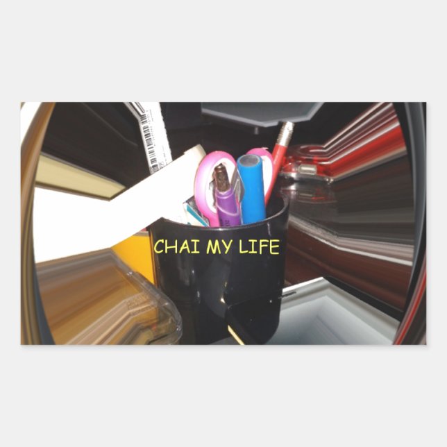 Abstract Still Life Tea Mug Office Stationary Art  Sticker (Front)