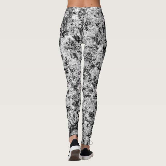 Abstract stone grunge texture leggings (Back)