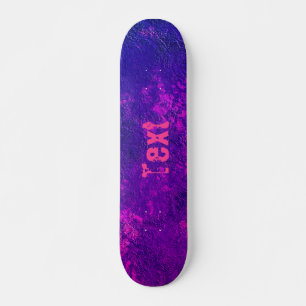 Abstract stone marble textured navy pink violet pl skateboard