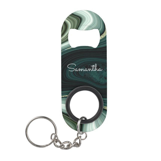 Abstract Stone Swirl Custom Name Keychain Bottle Opener (Front)