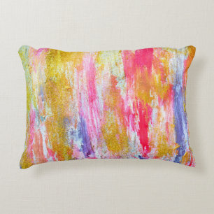 Abstract streams of paints on the wall. Modern tex Accent Pillow