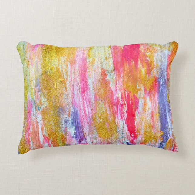 Abstract streams of paints on the wall. Modern tex Accent Pillow (Front)