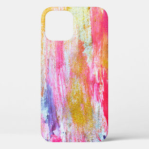 Abstract streams of paints on the wall. Modern tex iPhone 12 Case