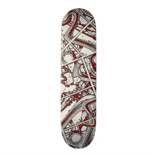 Abstract street art skateboard deck