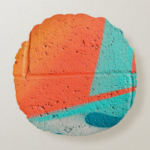 Abstract street art spray paint texture background round pillow