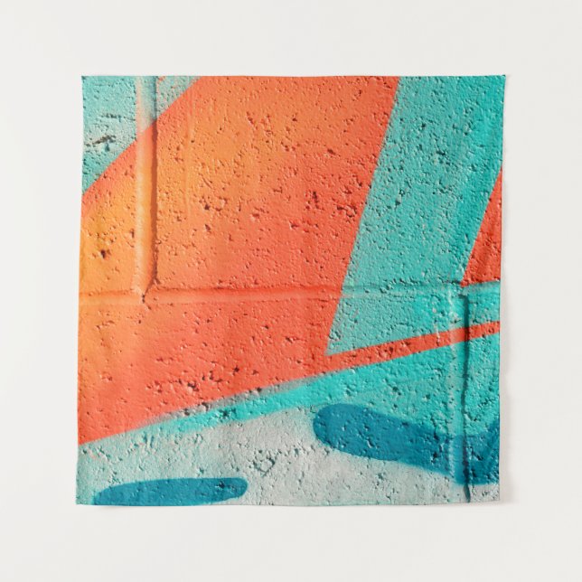 Abstract street art spray paint texture background tapestry (Front)