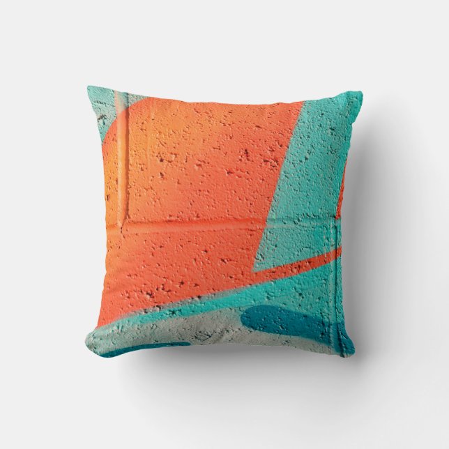 Abstract street art spray paint texture background throw pillow (Front)