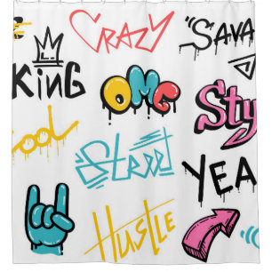 Abstract street graffiti lettering elements with g