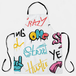 Abstract street graffiti lettering elements with g apron