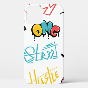 Abstract street graffiti lettering elements with g iPhone 12 case