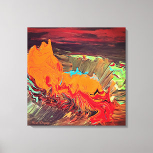 Abstract Stretch Canvas "Orange Burst" Print