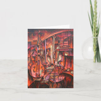 Abstract Stringed Instruments Notecards