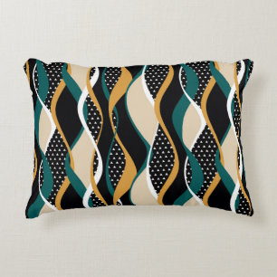 Abstract striped, colourful wavy pattern. accent pillow