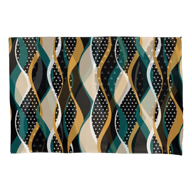 Abstract striped, colourful wavy pattern. pillowcase (Front)