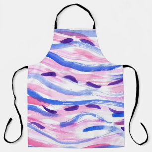 Abstract striped watercolor background. Brush smea Apron