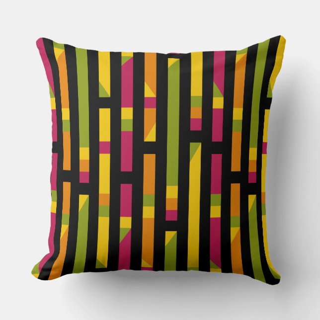 Abstract Stripes 170615 (1) - Diagonal With Black Throw Pillow (Front)