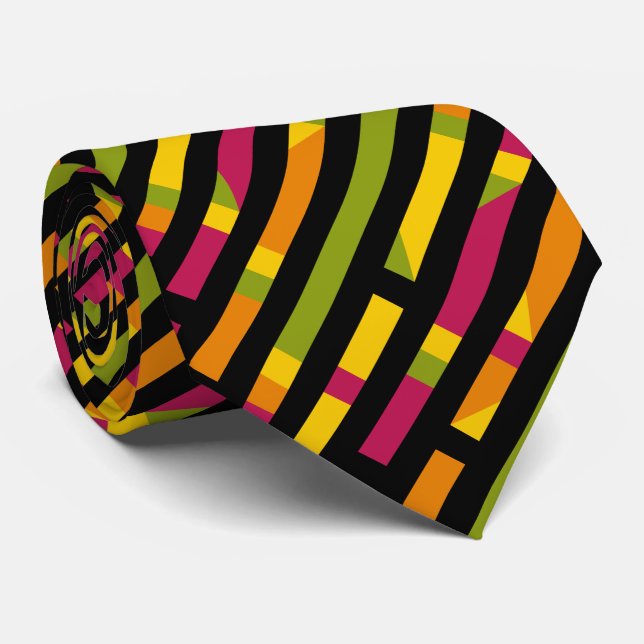 Abstract Stripes 170615 (1) - Diagonal With Black Tie (Rolled)