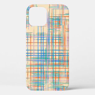Abstract stripes, colourful ethnic grass mat. iPhone 12 case