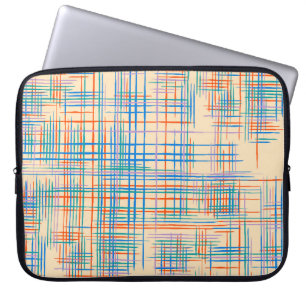 Abstract stripes, colourful ethnic grass mat. laptop sleeve