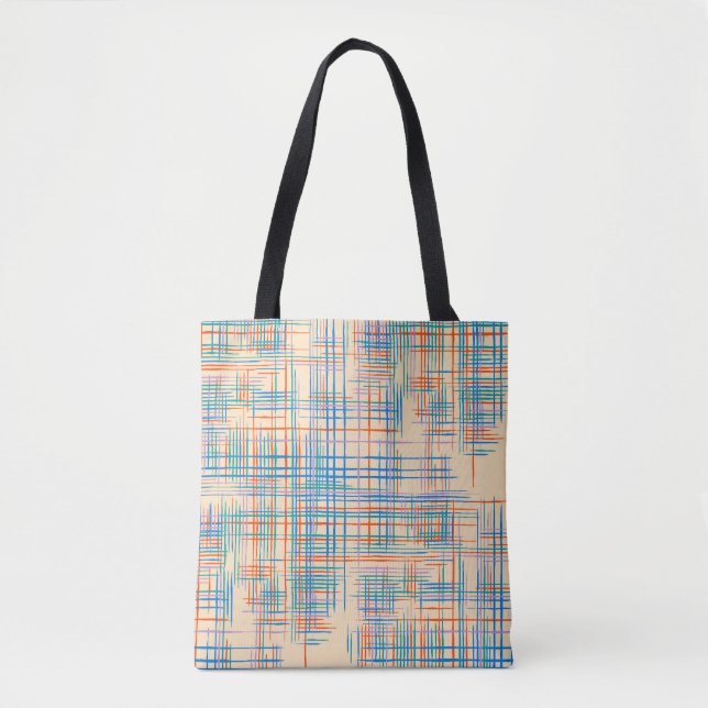 Abstract stripes, colourful ethnic grass mat. tote bag (Front)