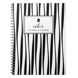Abstract Stripes Custom Baking Recipe Notebook