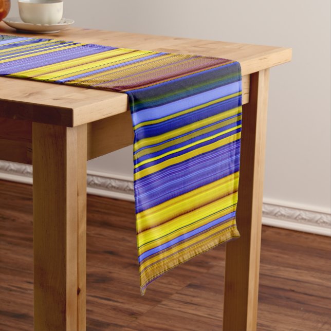 Abstract Stripes Design 1 Short Table Runner (In Situ)