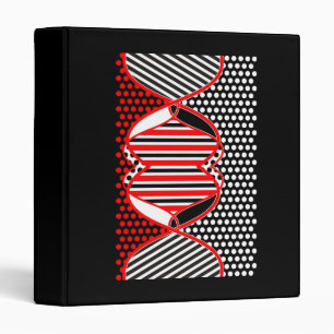 Abstract Stripes & Dots black red white - binder
