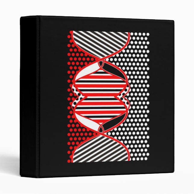 Abstract Stripes & Dots black red white - binder (Front/Spine)