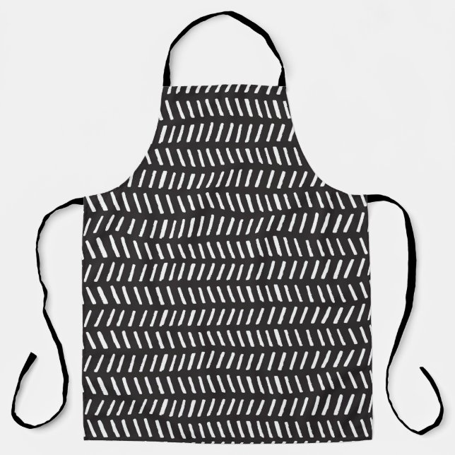 Abstract Stripes Horizontal Vintage Background Apron (Front)