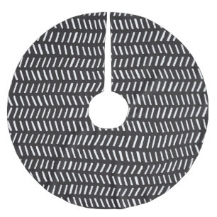 Abstract Stripes Horizontal Vintage Background Brushed Polyester Tree Skirt
