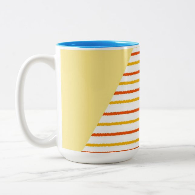 abstract stripes modern art Two-Tone coffee mug (Left)