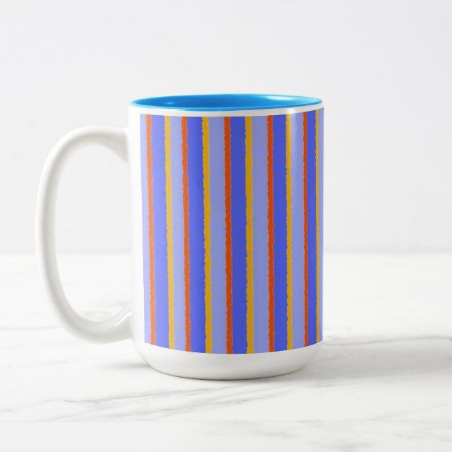 abstract stripes modern art Two-Tone coffee mug (Left)
