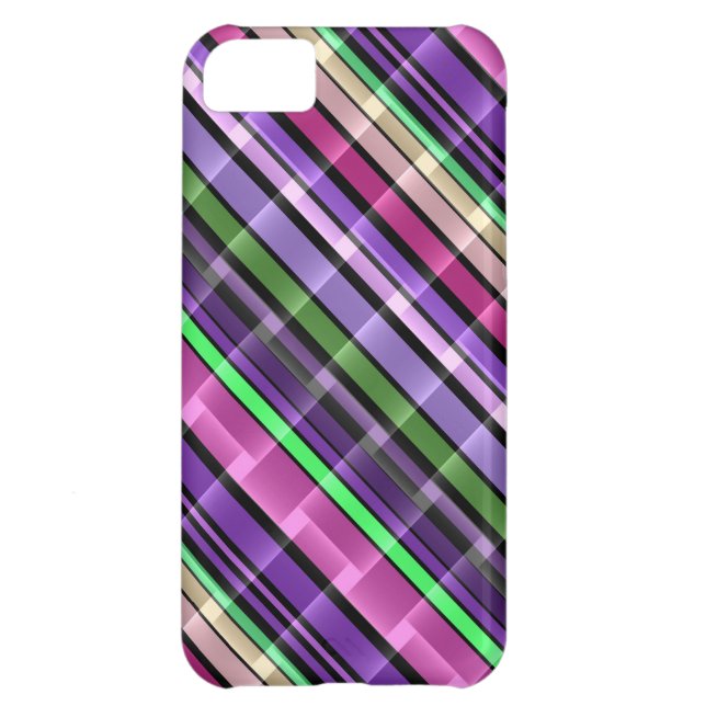 Abstract Stripes Pattern (Purple, Pink, Green) 2 Case-Mate iPhone Case (Back)